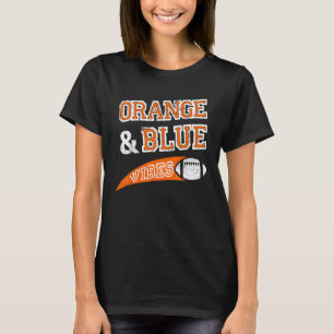Blue & Orange Vibes Football Team Fan T-Shirt