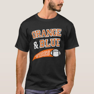 Blue & Orange Vibes Football Team Fan T-Shirt