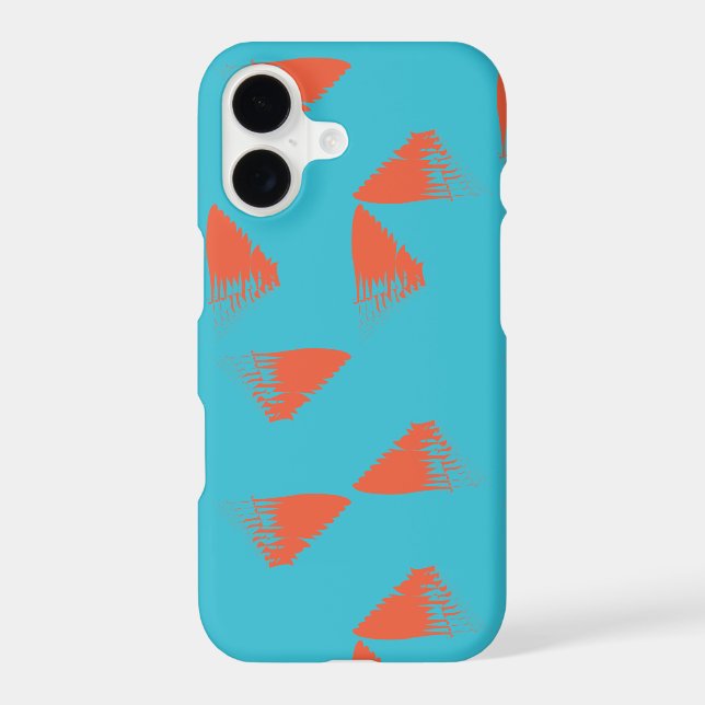 Blue, orange, vibrant, trendy geometric pattern (Back)