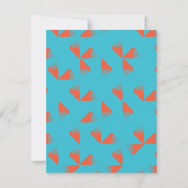 Blue, orange, vibrant, trendy geometric pattern card (Front)