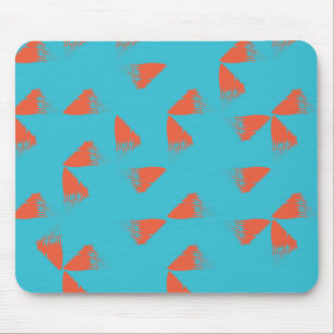 Blue, orange, vibrant, trendy geometric pattern mouse mat