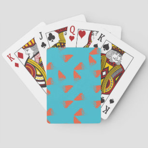 Blue, orange, vibrant, trendy geometric pattern playing cards