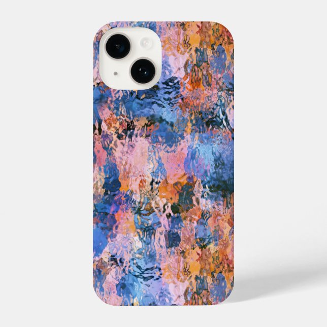 Blue & Orange Water Abstraction iPhone Case (Back)