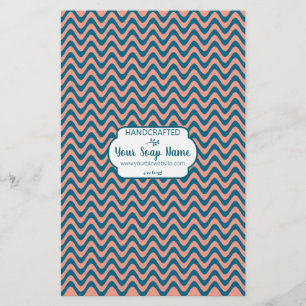 Blue & Orange Wavy Stripe Soap Wrap Paper