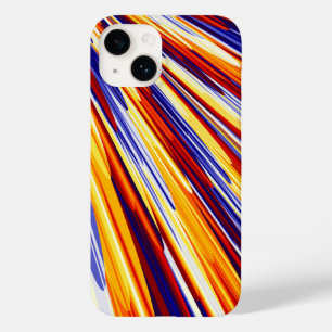 Blue Orange Yellow Abstract Geometric Feathers Case-Mate iPhone 14 Case