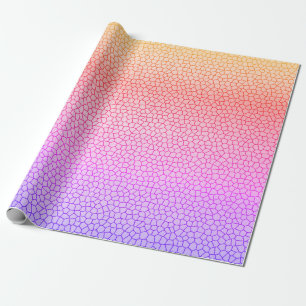Blue Orange Yellow Pink Mosaic Abstract Pattern Wrapping Paper