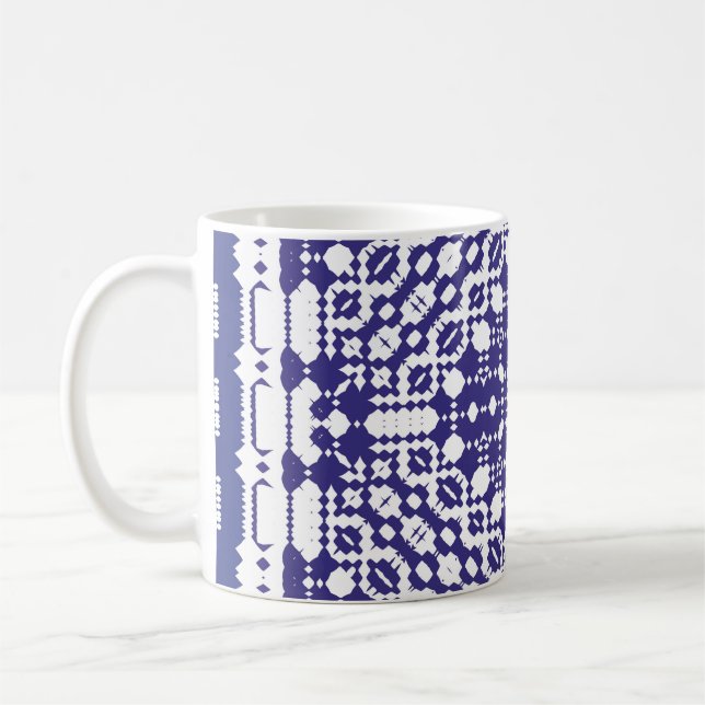 Blue orbital tiles decor. Fashionab Coffee Mug (Left)