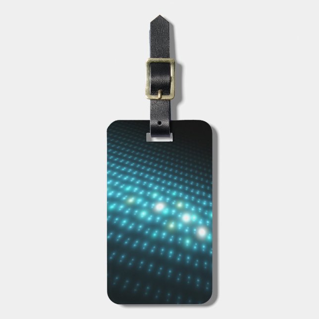Blue Orbs 3D Luggage Tag (Front Vertical)