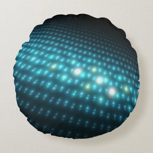 Blue Orbs 3D Round Cushion (Front)