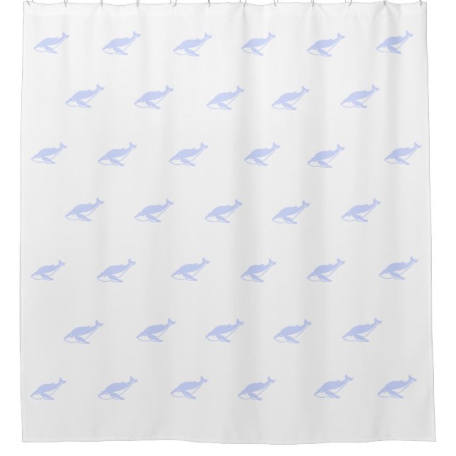Blue Orcas Print Shower Curtain (Front)