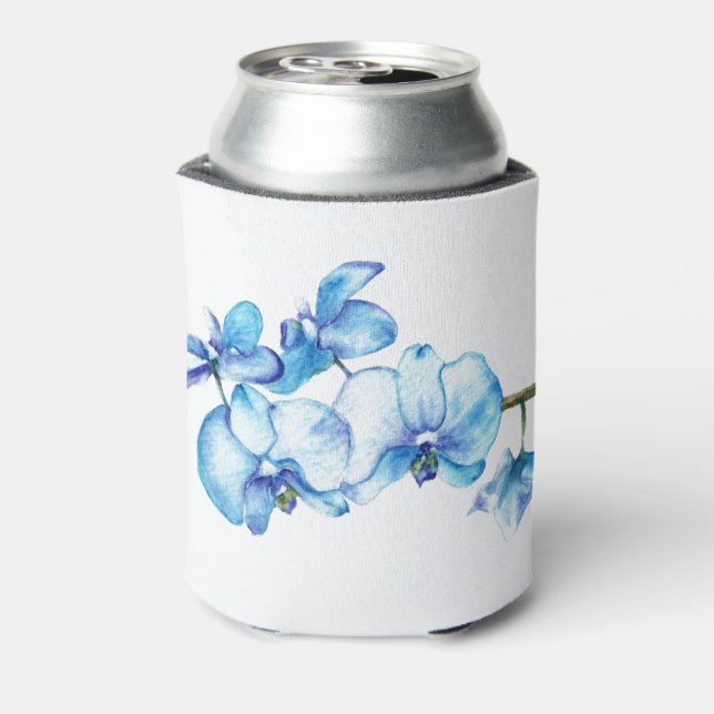 Blue Orchid Botanical Art Can Cooler (Can Back)