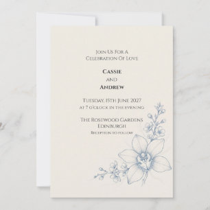 Blue Orchid Botanical Wedding Invitation