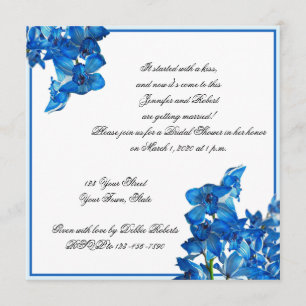 Blue Orchid Bridal Shower Invitation