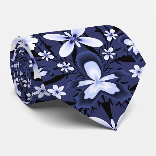 Blue Orchid Elegant Flower Tie (Rolled)