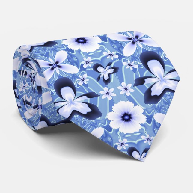 Blue Orchid Elegant Flower Tie (Rolled)