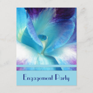 Blue Orchid Engagement Party Invitation