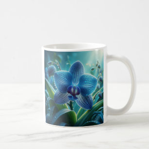 Blue Orchid Floral  Coffee Mug