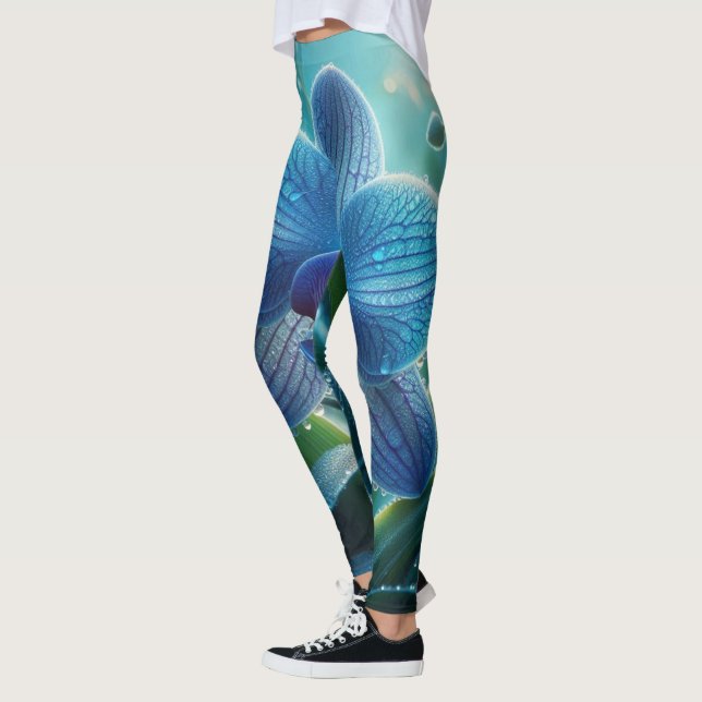 Blue Orchid Floral  Leggings (Left)