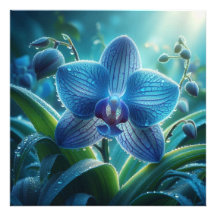 Blue Orchid Floral 