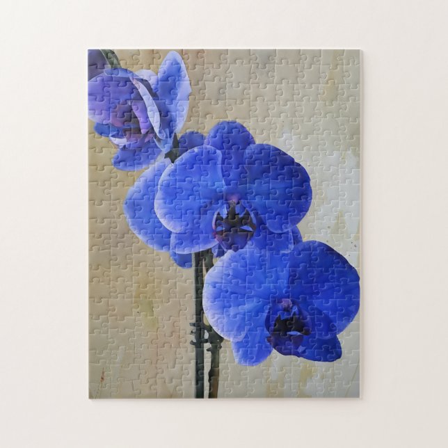 Blue Orchid Flowers Floral Puzzle (Vertical)