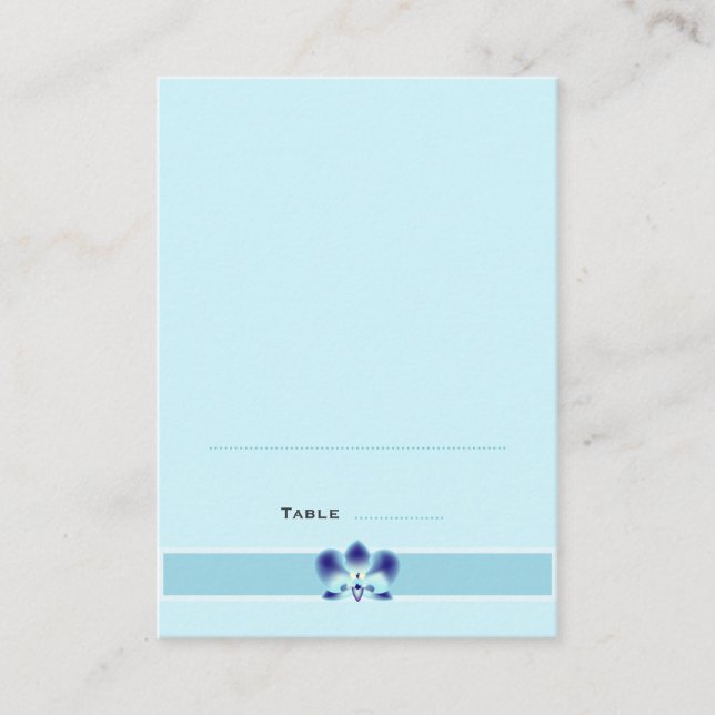 Blue Orchid Folded Place Cards (Front)
