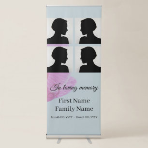 Blue orchid memorial collage retractable banner