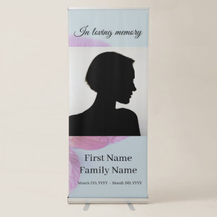 Blue orchid memorial retractable banner