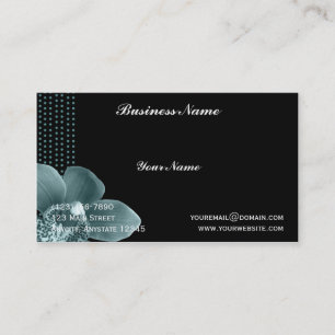 Blue Orchid on Black Business Card