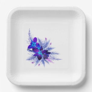 Blue Orchid  Paper Plate