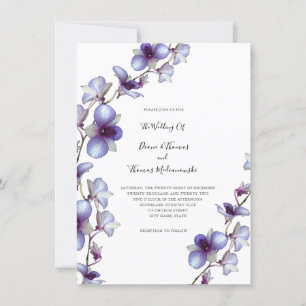 Blue Orchid Vine Wedding Invitation