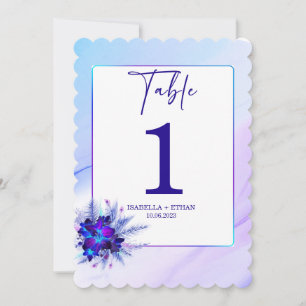 Blue Orchid  Wedding Table Number template