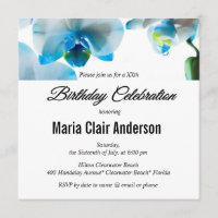 Blue Orchids Birthday Party/Your Occasion Invites