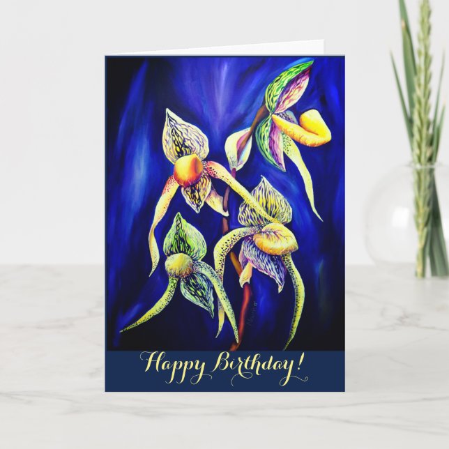 Blue orchids  painting card (Front)
