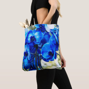 Blue orchids tote bag