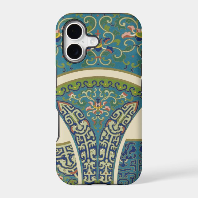 Blue Oriental Designs with Smiling Faces (Back)
