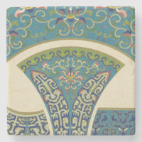 Blue Oriental Designs with Smiling Faces