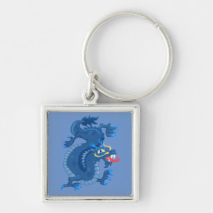 Blue, Oriental Dragon Key Ring