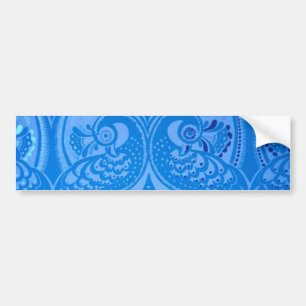 Blue Oriental Peacock Birds Bumper Sticker