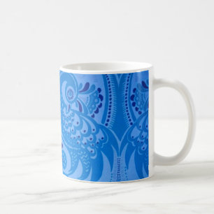Blue Oriental Peacock Birds Coffee Mug