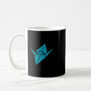 BLUE ORIGAMI SWAN BIRD NO TEXT COFFEE MUG