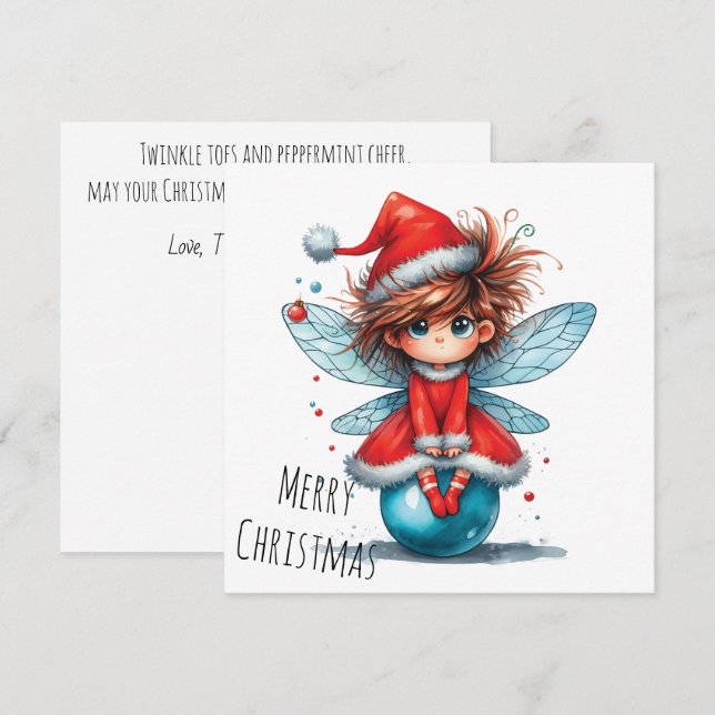 Blue Ornament Fairy – Holiday Card (Front/Back)