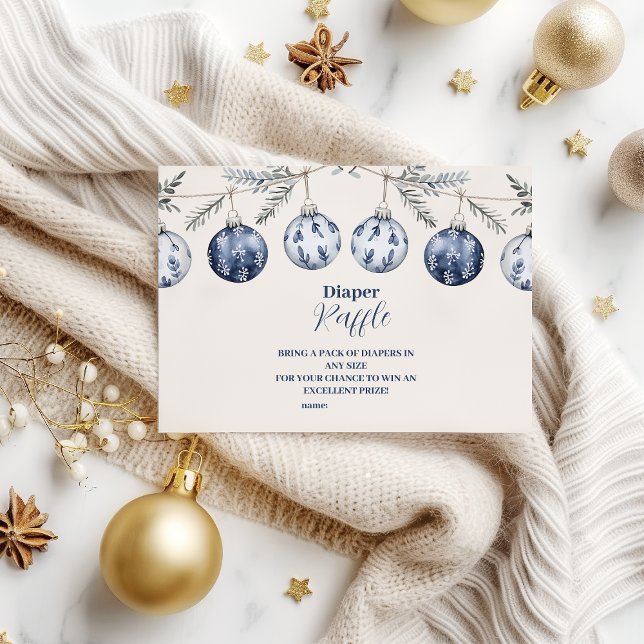 Blue Ornament Garland Diapper Raffle  Enclosure Card (Creator Uploaded)