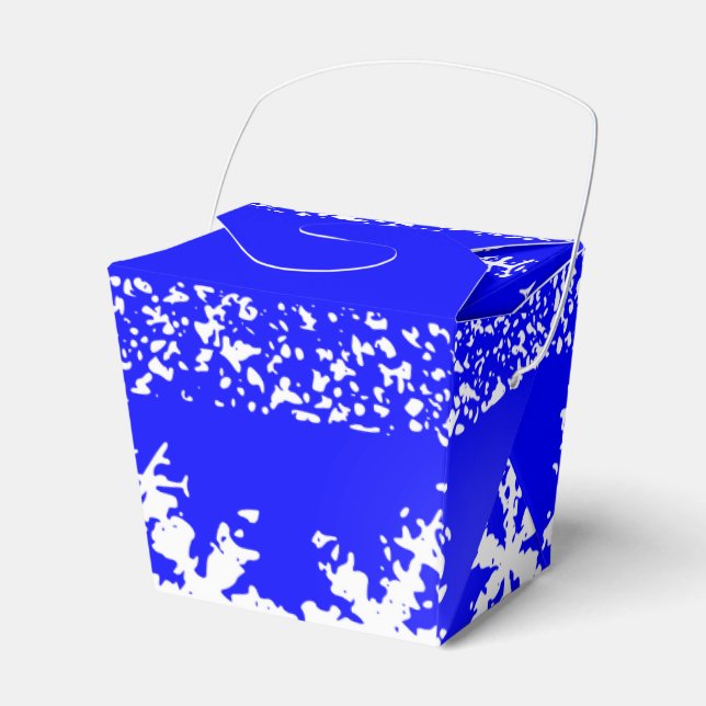 Blue Ornament Take Out Favour Box (Front Side)