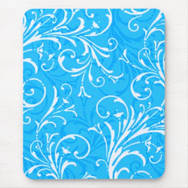 Blue Ornamental Mouse Pad (Front)