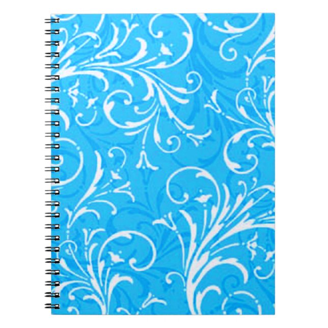 Blue Ornamental Spiral Notebook (Front)