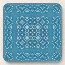 Blue Ornamental Tile Pattern – Intricate Geometric