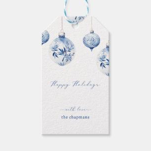Blue Ornaments Holiday Christmas Gift Tags