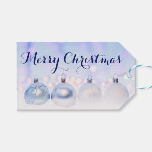 Blue  Ornaments Merry Christmas Gift Tags