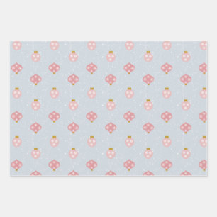 Blue Ornaments Wrapping Paper Flat Sheet Set of 3