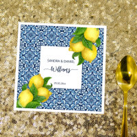 Blue ornate Amalfi Italian tiles and lemons